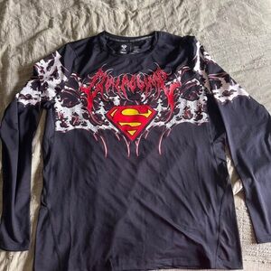 Black Superman Long Sleeve Shirt
